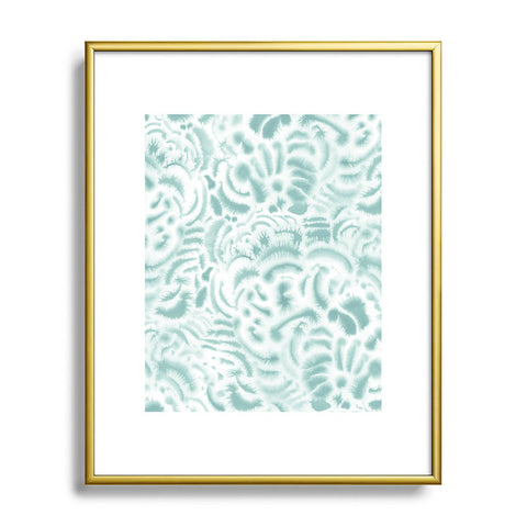 Jacqueline Maldonado Dye Curves Blue Surf Metal Framed Art Print