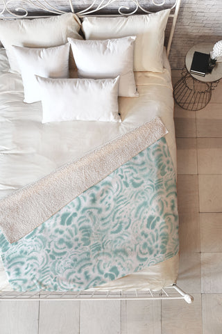 Jacqueline Maldonado Dye Curves Blue Surf Fleece Throw Blanket