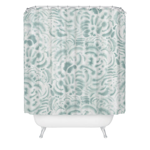 Jacqueline Maldonado Dye Curves Blue Surf Shower Curtain