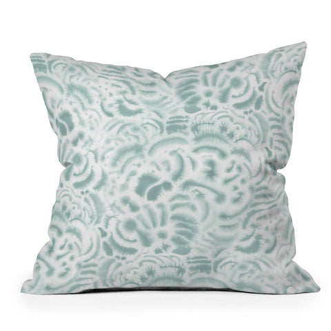 Jacqueline Maldonado Dye Curves Blue Surf Throw Pillow