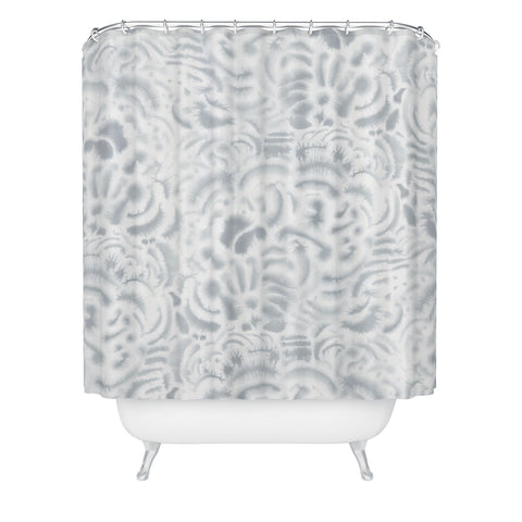 Jacqueline Maldonado Dye Curves Grey Shower Curtain