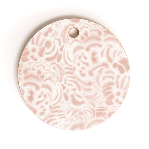 Jacqueline Maldonado Dye Curves Peach Beige Cutting Board Round