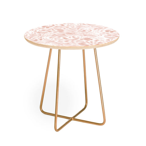 Jacqueline Maldonado Dye Curves Peach Beige Round Side Table