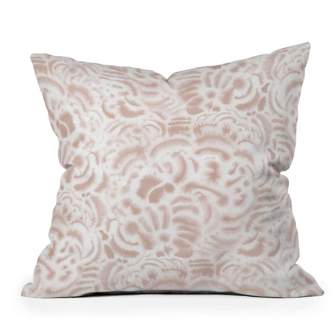 Jacqueline Maldonado Dye Curves Peach Beige Throw Pillow
