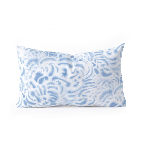 Jacqueline Maldonado Dye Curves Soft Blue Oblong Throw Pillow