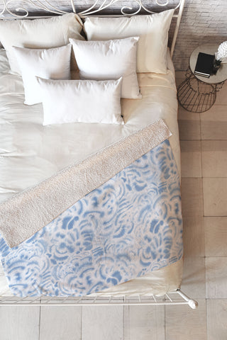 Jacqueline Maldonado Dye Curves Soft Blue Fleece Throw Blanket
