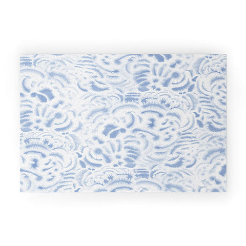 Jacqueline Maldonado Dye Curves Soft Blue Welcome Mat