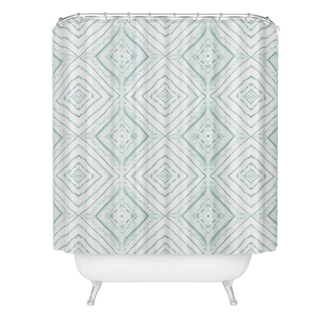 Jacqueline Maldonado Dye Dash Diamond light green Shower Curtain