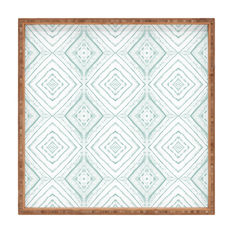 Jacqueline Maldonado Dye Dash Diamond light green Square Tray