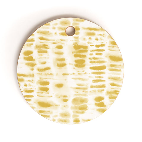 Jacqueline Maldonado Dye Dash Mustard Putty Cutting Board Round
