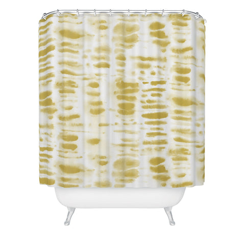 Jacqueline Maldonado Dye Dash Mustard Putty Shower Curtain