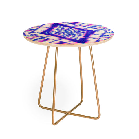Jacqueline Maldonado Dye Diamond Iridescent Blue Round Side Table