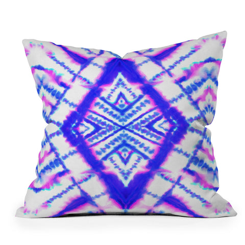 Jacqueline Maldonado Dye Diamond Iridescent Blue Throw Pillow