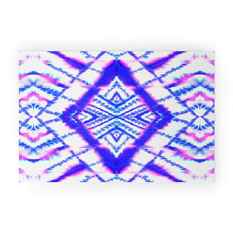 Jacqueline Maldonado Dye Diamond Iridescent Blue Welcome Mat