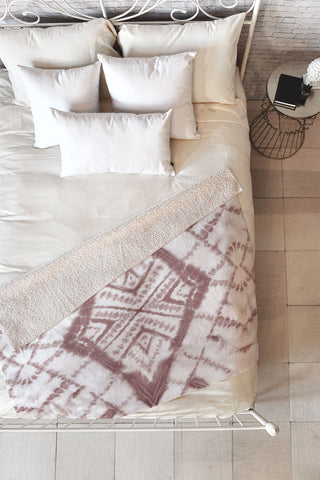 Jacqueline Maldonado Dye Diamond Taupe Fleece Throw Blanket