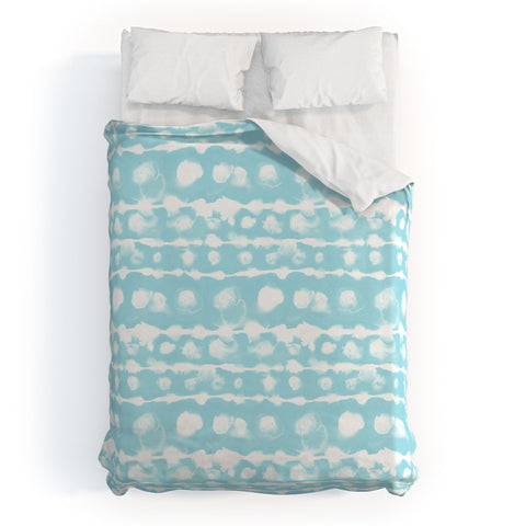 Jacqueline Maldonado Dye Dot Stripe Aqua Duvet Cover