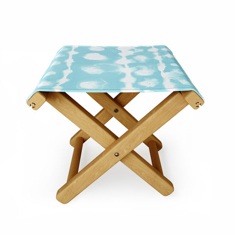 Jacqueline Maldonado Dye Dot Stripe Aqua Folding Stool