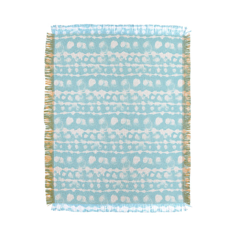 Jacqueline Maldonado Dye Dot Stripe Aqua Throw Blanket