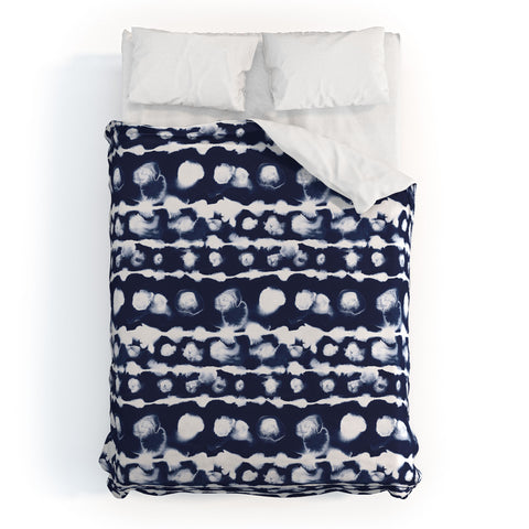 Jacqueline Maldonado Dye Dot Stripe Indigo Duvet Cover