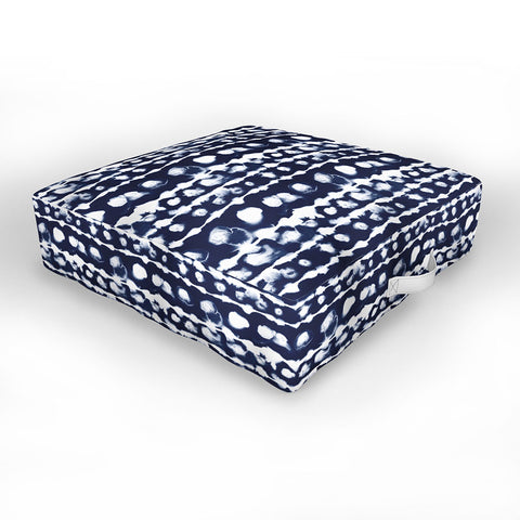 Jacqueline Maldonado Dye Dot Stripe Indigo Outdoor Floor Cushion