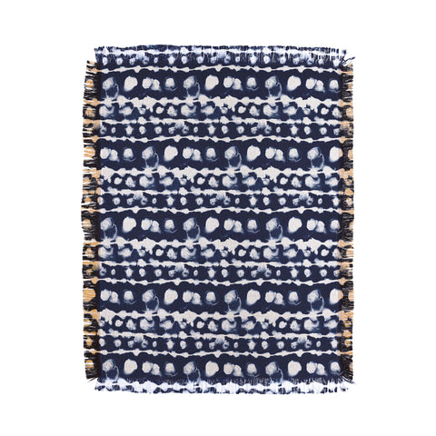 Jacqueline Maldonado Dye Dot Stripe Indigo Throw Blanket