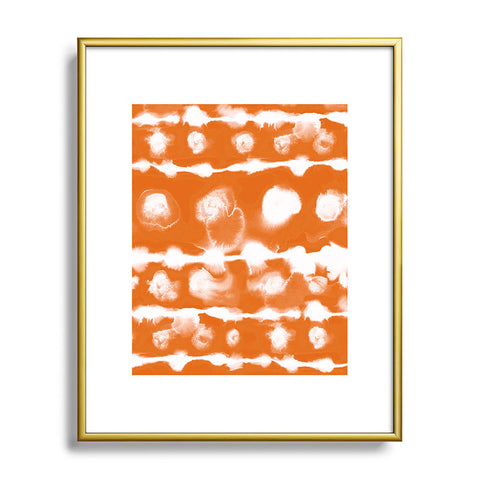 Jacqueline Maldonado Dye Dot Stripe Orange Metal Framed Art Print
