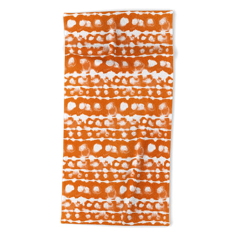 Jacqueline Maldonado Dye Dot Stripe Orange Beach Towel