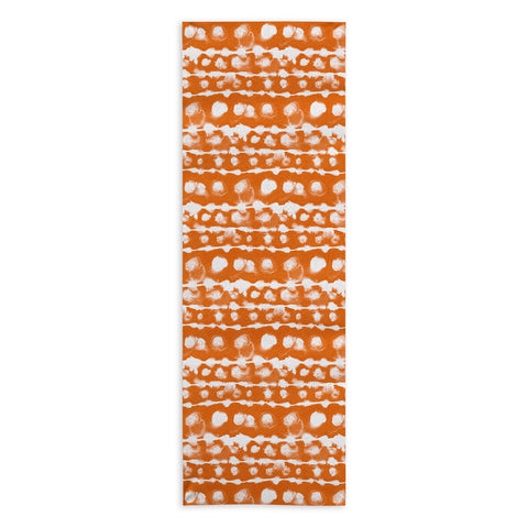 Jacqueline Maldonado Dye Dot Stripe Orange Yoga Towel
