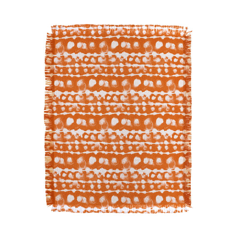 Jacqueline Maldonado Dye Dot Stripe Orange Throw Blanket