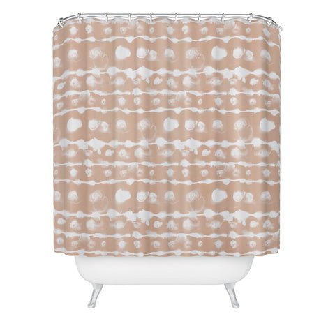 Jacqueline Maldonado Dye Dot Stripe Terra Cotta Shower Curtain