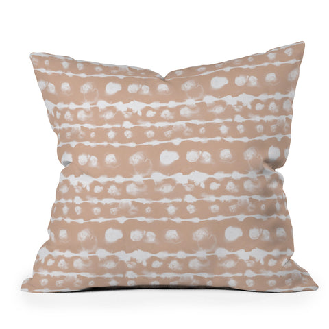 Jacqueline Maldonado Dye Dot Stripe Terra Cotta Throw Pillow