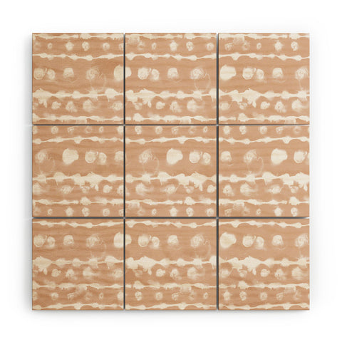 Jacqueline Maldonado Dye Dot Stripe Terra Cotta Wood Wall Mural