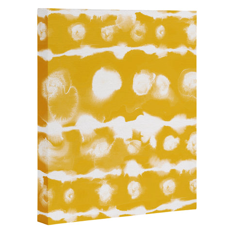 Jacqueline Maldonado Dye Dot Stripe Yellow Art Canvas