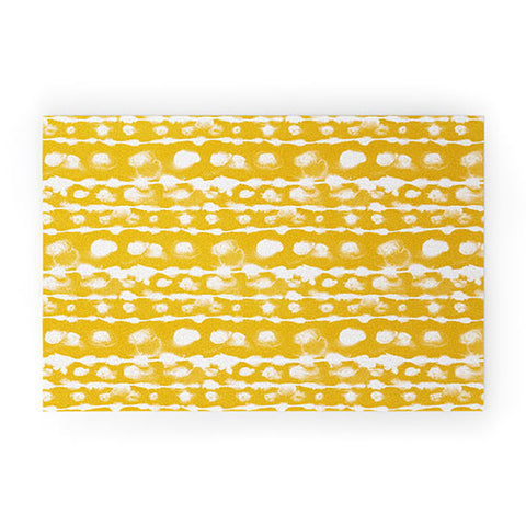 Jacqueline Maldonado Dye Dot Stripe Yellow Welcome Mat