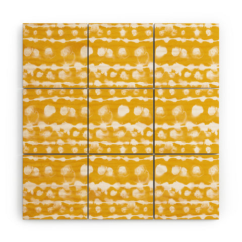 Jacqueline Maldonado Dye Dot Stripe Yellow Wood Wall Mural
