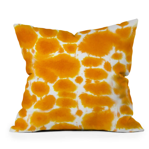Jacqueline Maldonado Dye Dots Turmeric Throw Pillow