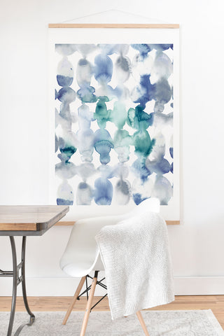Jacqueline Maldonado Dye Ovals Blue Green Art Print And Hanger