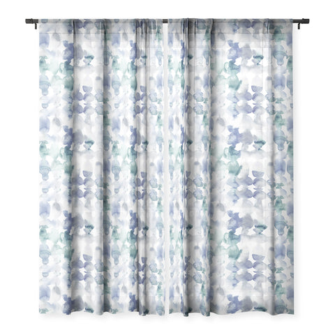 Jacqueline Maldonado Dye Ovals Blue Green Sheer Window Curtain