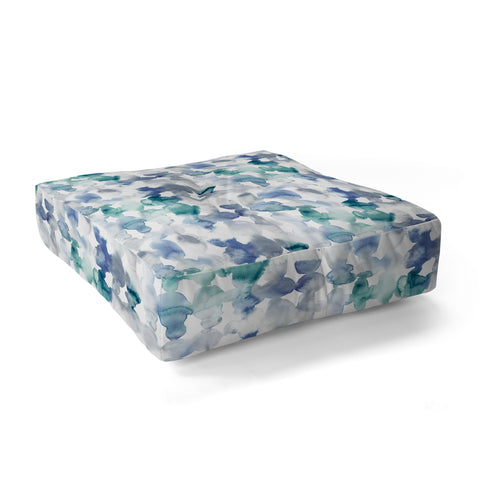 Jacqueline Maldonado Dye Ovals Blue Green Floor Pillow Square