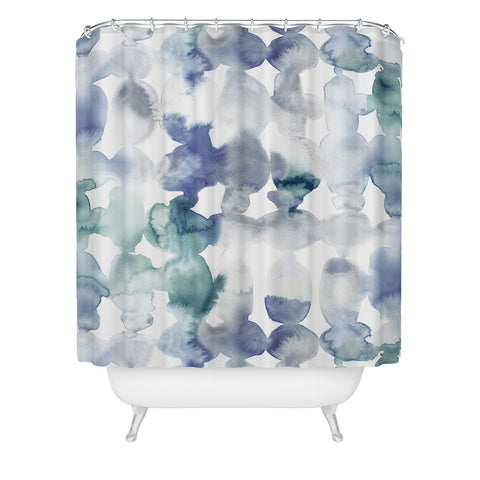 Jacqueline Maldonado Dye Ovals Blue Green Shower Curtain