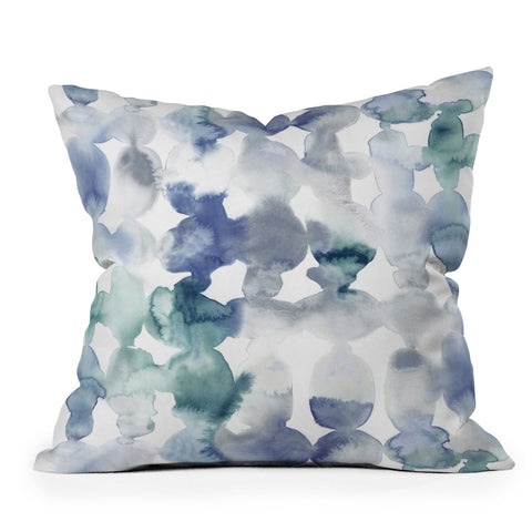 Jacqueline Maldonado Dye Ovals Blue Green Throw Pillow
