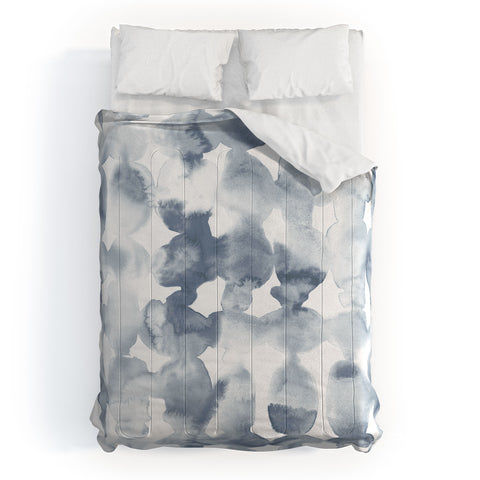 Jacqueline Maldonado Dye Ovals Bue Fog Comforter