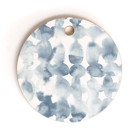 Jacqueline Maldonado Dye Ovals Bue Fog Cutting Board Round