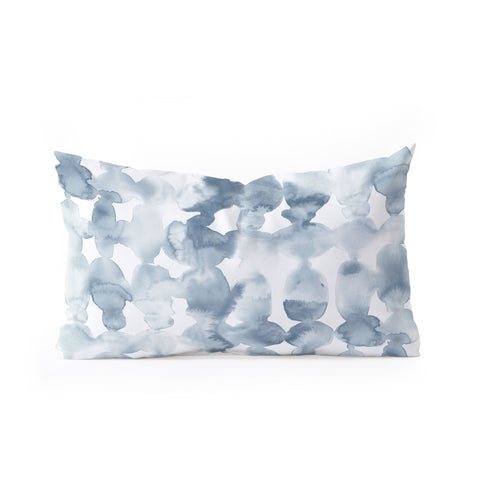 Jacqueline Maldonado Dye Ovals Bue Fog Oblong Throw Pillow