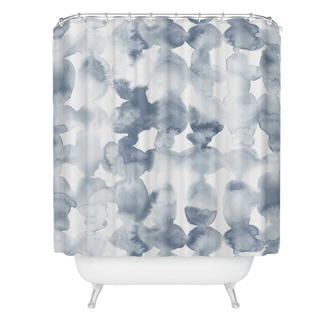 Jacqueline Maldonado Dye Ovals Bue Fog Shower Curtain