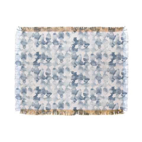 Jacqueline Maldonado Dye Ovals Bue Fog Throw Blanket