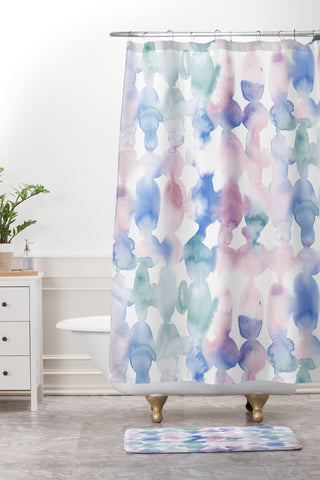 Jacqueline Maldonado Dye Ovals Pastel Shower Curtain And Mat