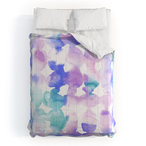 Jacqueline Maldonado Dye Ovals Pink Turquoise Comforter