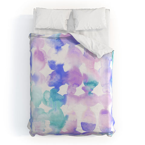 Jacqueline Maldonado Dye Ovals Pink Turquoise Duvet Cover