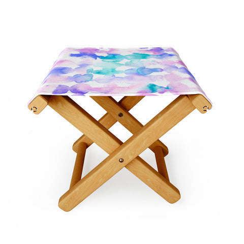Jacqueline Maldonado Dye Ovals Pink Turquoise Folding Stool